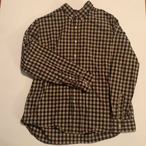 Tan and black check jcrew shirt